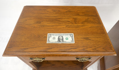 EstablishedLines Pair of Chestnut One Drawer Nightstands End Tables Bracket Feet Shelf MINT!