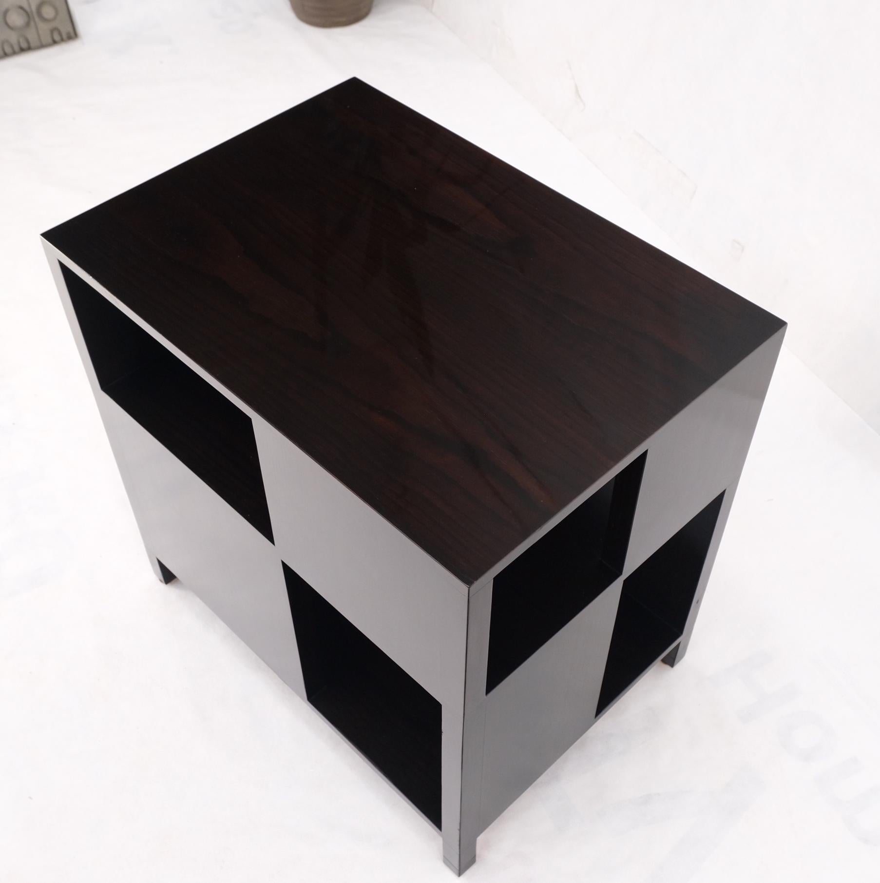 EstablishedLines Dunbar Mid-Century Ebonised Walnut Checker Pattern Side End Table Stand Mint!