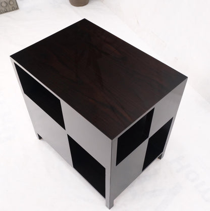 EstablishedLines Dunbar Mid-Century Ebonised Walnut Checker Pattern Side End Table Stand Mint!
