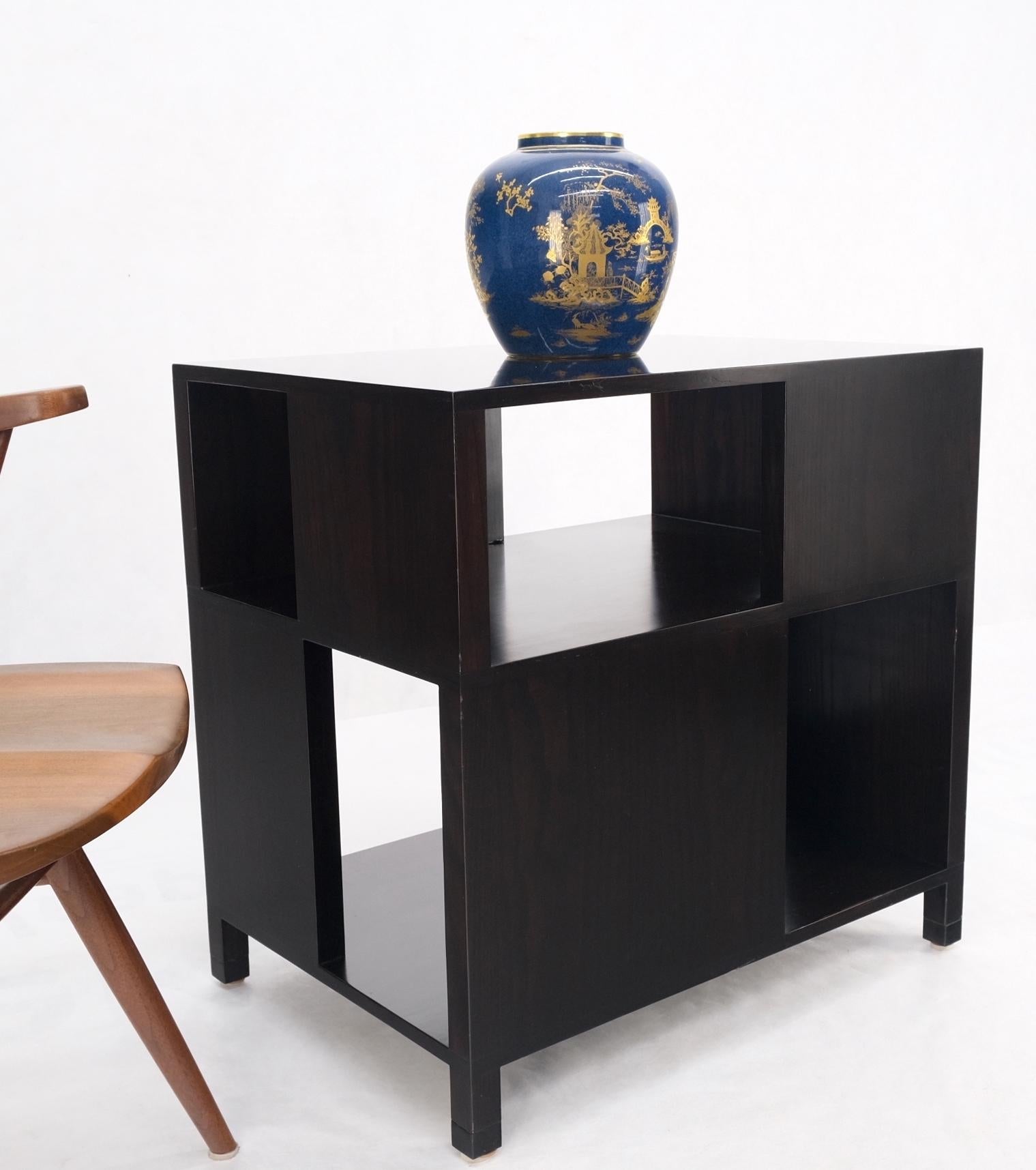 EstablishedLines Dunbar Mid-Century Ebonised Walnut Checker Pattern Side End Table Stand Mint!