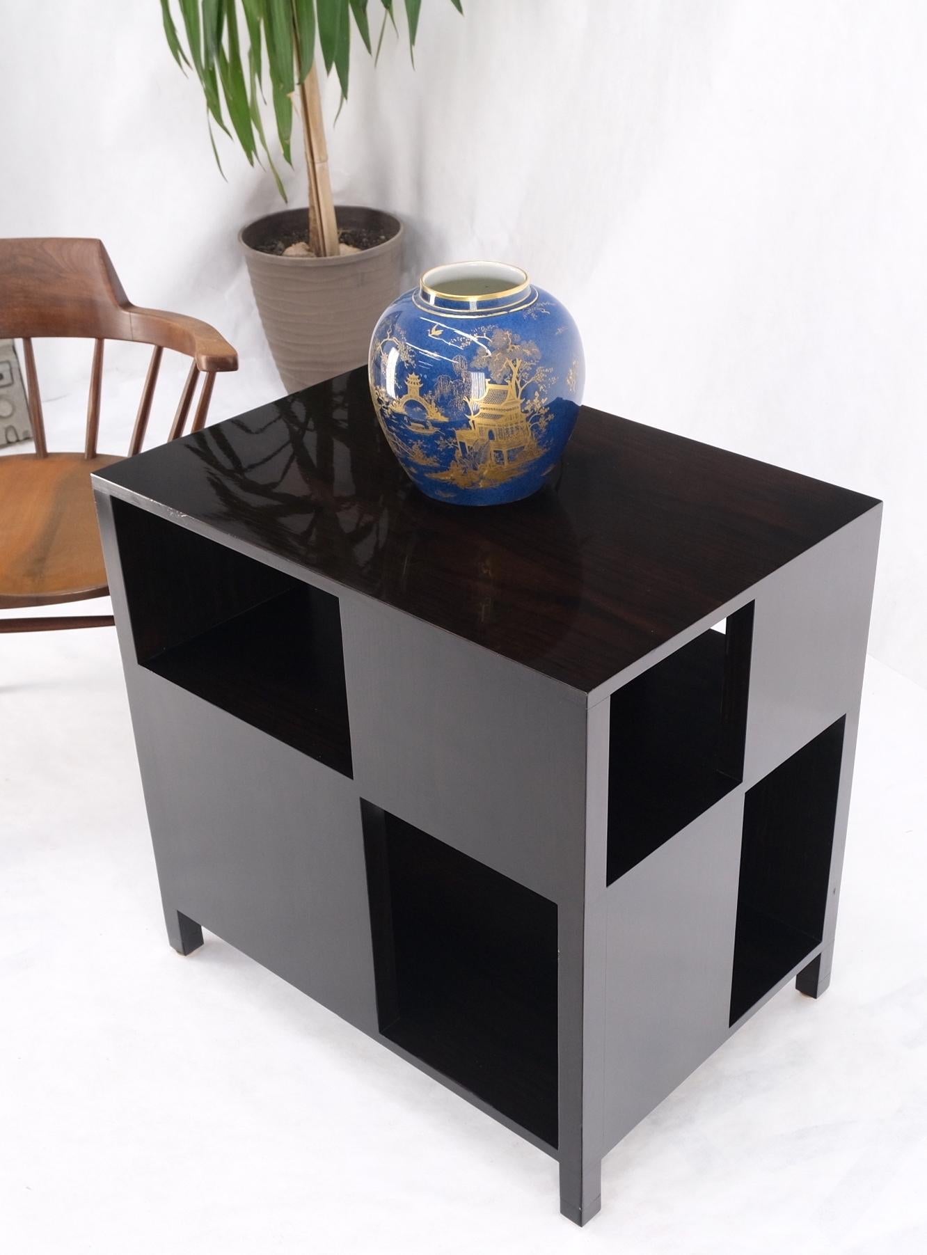 EstablishedLines Dunbar Mid-Century Ebonised Walnut Checker Pattern Side End Table Stand Mint!