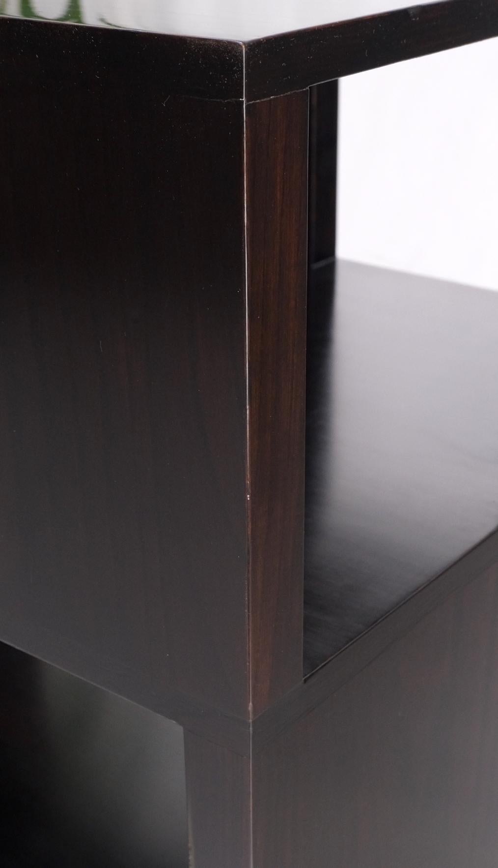 EstablishedLines Dunbar Mid-Century Ebonised Walnut Checker Pattern Side End Table Stand Mint!