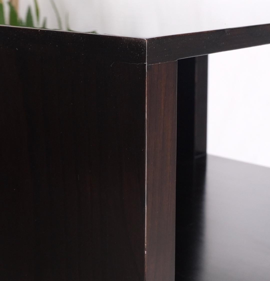 EstablishedLines Dunbar Mid-Century Ebonised Walnut Checker Pattern Side End Table Stand Mint!