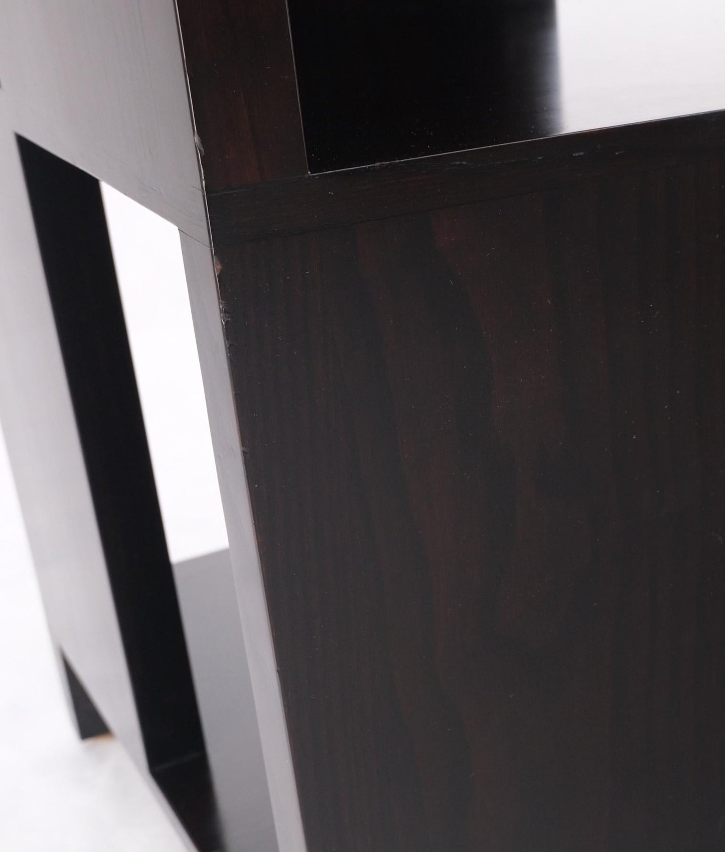EstablishedLines Dunbar Mid-Century Ebonised Walnut Checker Pattern Side End Table Stand Mint!