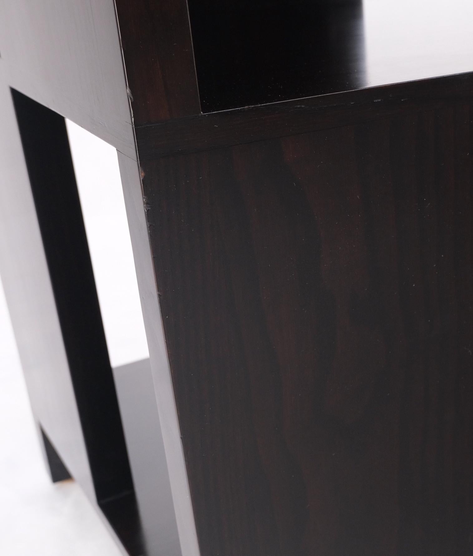 EstablishedLines Dunbar Mid-Century Ebonised Walnut Checker Pattern Side End Table Stand Mint!