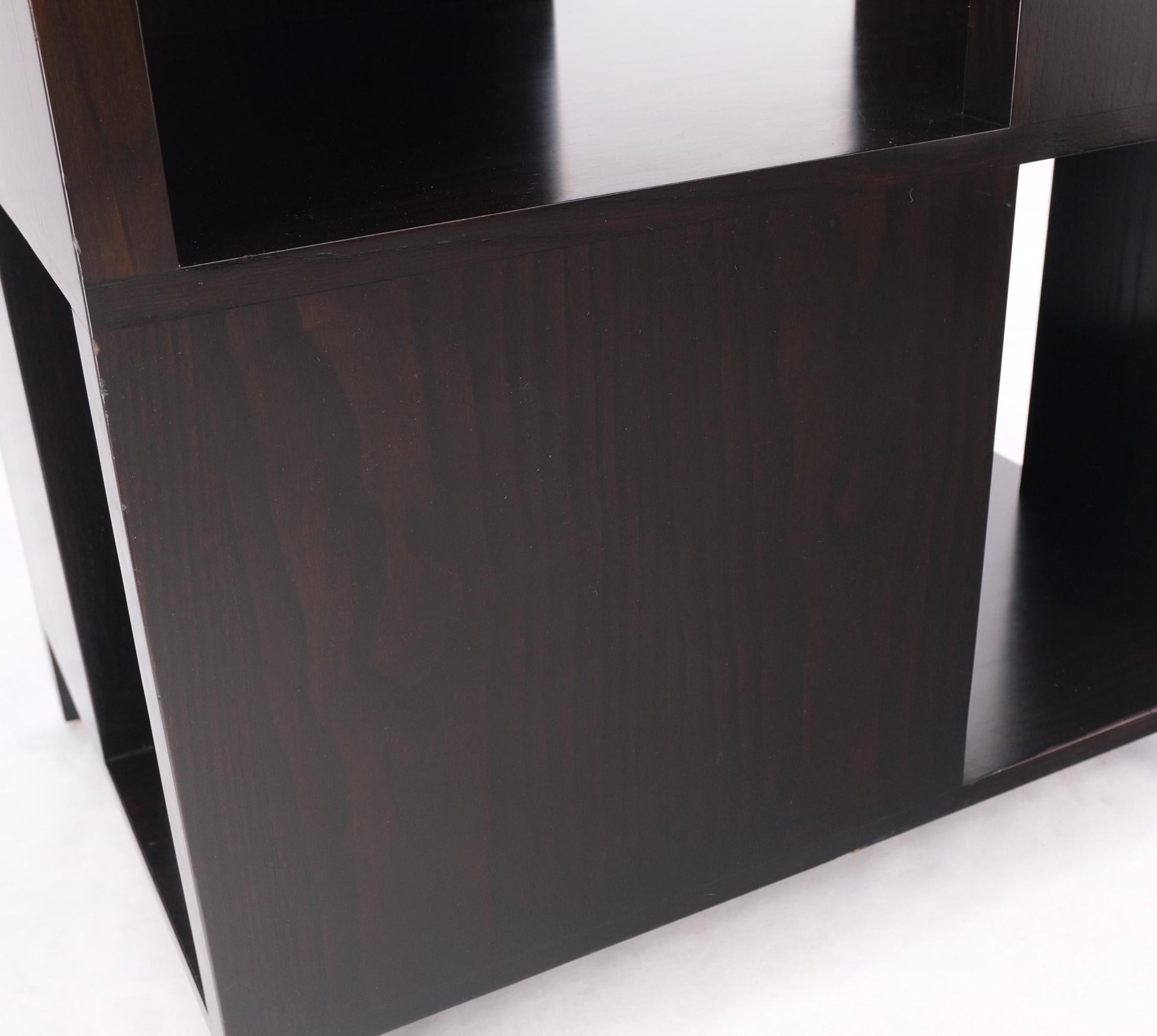 EstablishedLines Dunbar Mid-Century Ebonised Walnut Checker Pattern Side End Table Stand Mint!