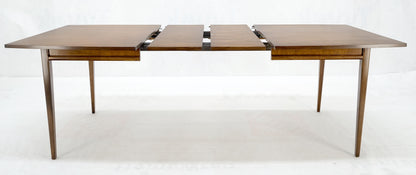 American Walnut Danish Mid Century Modern Style Dining Table 2 Extension Boards