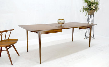 American Walnut Danish Mid Century Modern Style Dining Table 2 Extension Boards