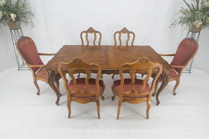 EstablishedLines Country French Parquetry Top Table 6 Dining Chairs 2X22" Extension Board Leafs