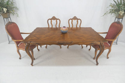 EstablishedLines Country French Parquetry Top Table 6 Dining Chairs 2X22" Extension Board Leafs