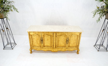 EstablishedLines Gold Gilt Finished Back Marble Top Double Door Server Credenza Dresser MINT!