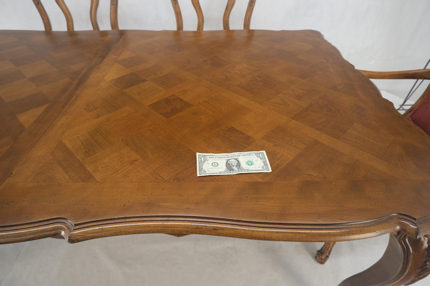 EstablishedLines Country French Parquetry Top Table 6 Dining Chairs 2X22" Extension Board Leafs