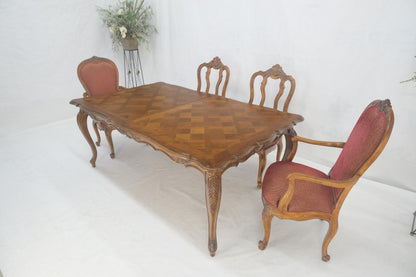 EstablishedLines Country French Parquetry Top Table 6 Dining Chairs 2X22" Extension Board Leafs