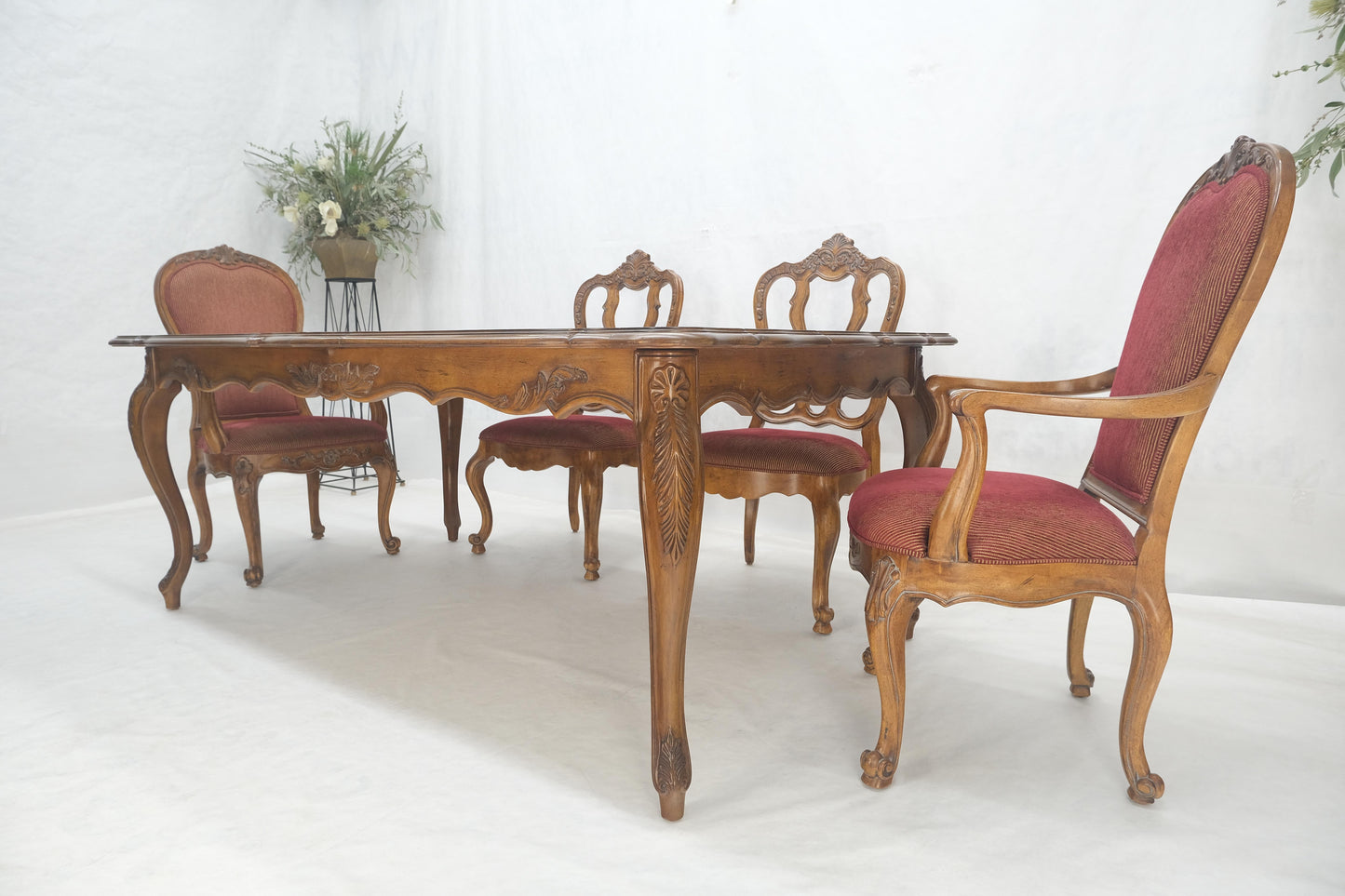 EstablishedLines Country French Parquetry Top Table 6 Dining Chairs 2X22" Extension Board Leafs