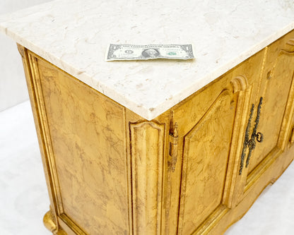 EstablishedLines Gold Gilt Finished Back Marble Top Double Door Server Credenza Dresser MINT!