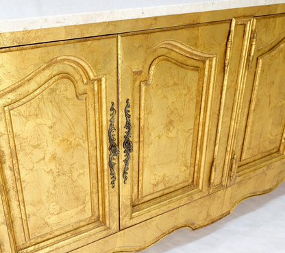 EstablishedLines Gold Gilt Finished Back Marble Top Double Door Server Credenza Dresser MINT!
