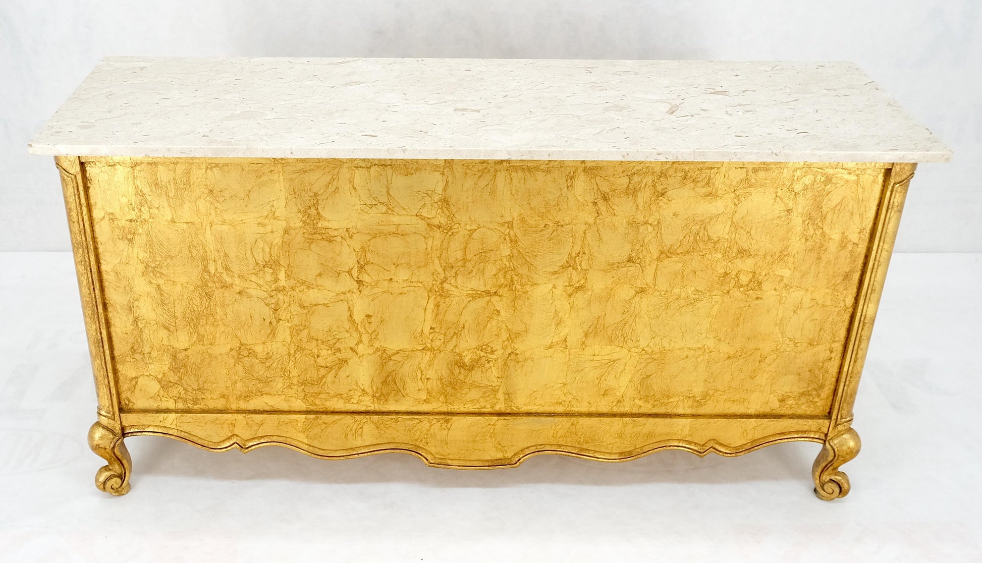EstablishedLines Gold Gilt Finished Back Marble Top Double Door Server Credenza Dresser MINT!