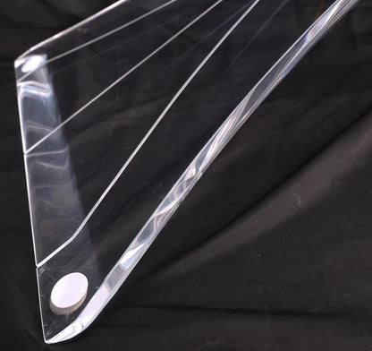 EstablishedLines Lucite Bow Tie Butterfly Wing Shape Base Oval Glass Top Mid Century Coffee Table