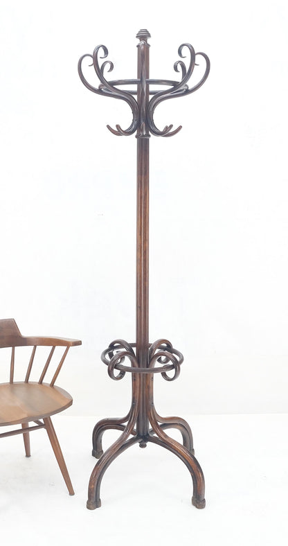 EstablishedLines Very Fine c1920s Thonet Atr. Bent Beechwood Revolving Coat Rack