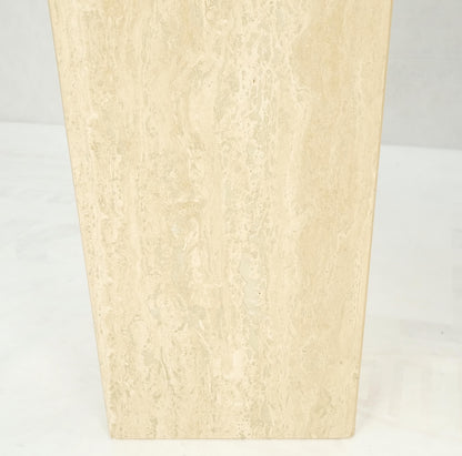 EstablishedLines Pair of 10" Square Italian Mid Century Modern Travertine Pedestals Stands MINT!