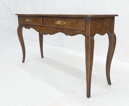 EstablishedLines Henredon Country French Solid Oak 2 Drawer Cabriole Legs Console Sofa Table