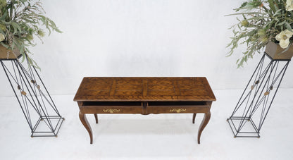 EstablishedLines Henredon Country French Solid Oak 2 Drawer Cabriole Legs Console Sofa Table