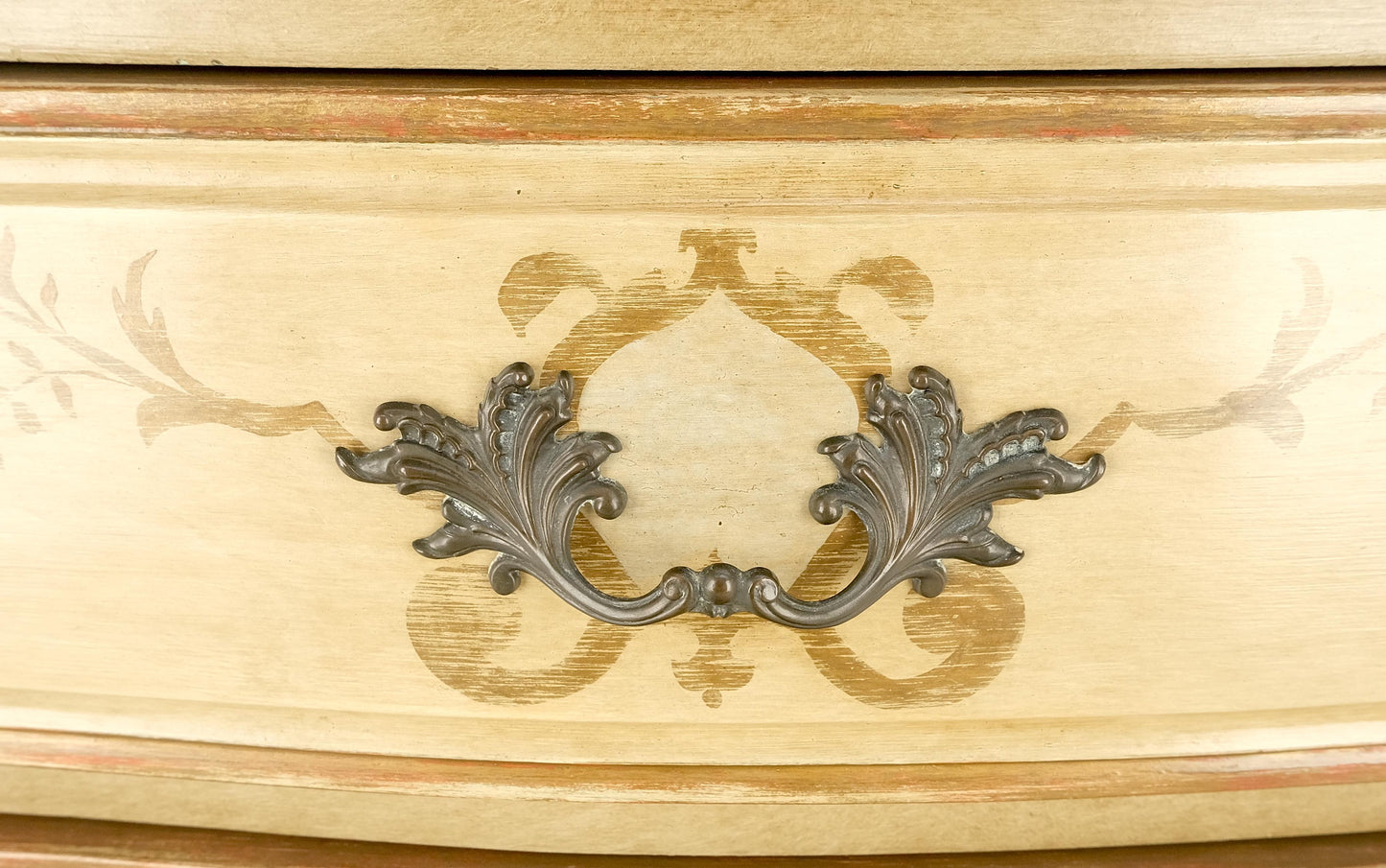 EstablishedLines Bombay Paint Decorated Faux Marble Top Two Drawers Night Stands End Tables MINT!