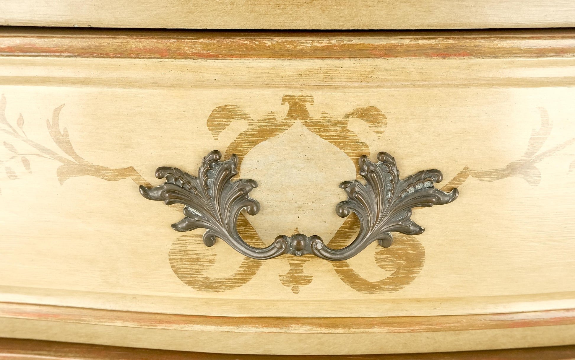 EstablishedLines Bombay Paint Decorated Faux Marble Top Two Drawers Night Stands End Tables MINT!