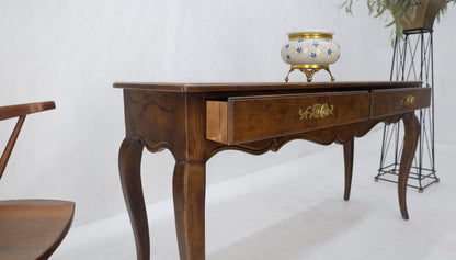 EstablishedLines Henredon Country French Solid Oak 2 Drawer Cabriole Legs Console Sofa Table