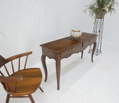 EstablishedLines Henredon Country French Solid Oak 2 Drawer Cabriole Legs Console Sofa Table