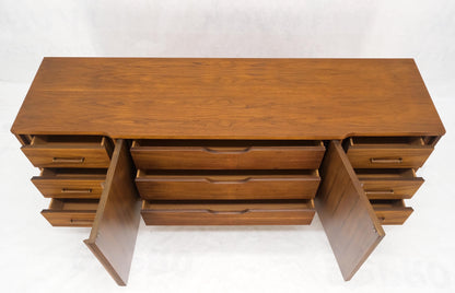 American Walnut Mid-Century Modern Double Doors 9 Drawers Dresser Credenza MINT!
