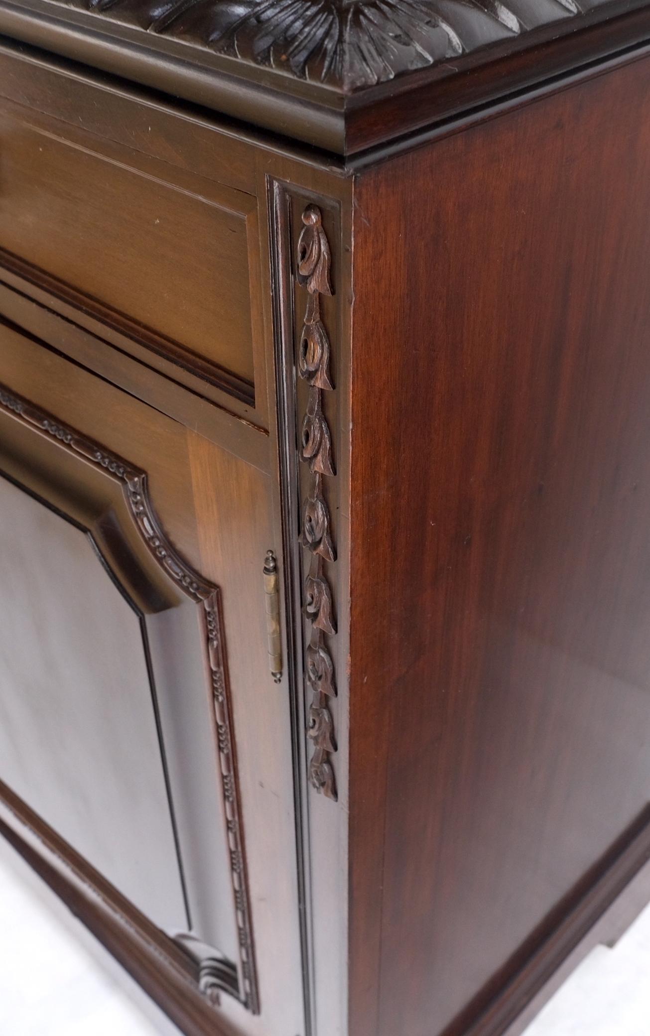 EstablishedLines Antique Mahogany Carved Rope Edge Two Part Cupboard Cabinet Server Vitrine MINT