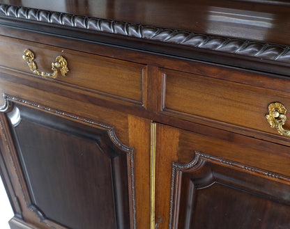 EstablishedLines Antique Mahogany Carved Rope Edge Two Part Cupboard Cabinet Server Vitrine MINT