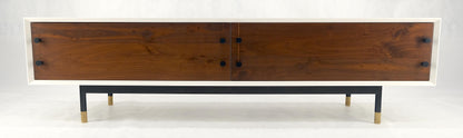 EstablishedLines Low Profile White Lacquer Oiled Walnut Drawers TV Stand Credenza Console MINT!