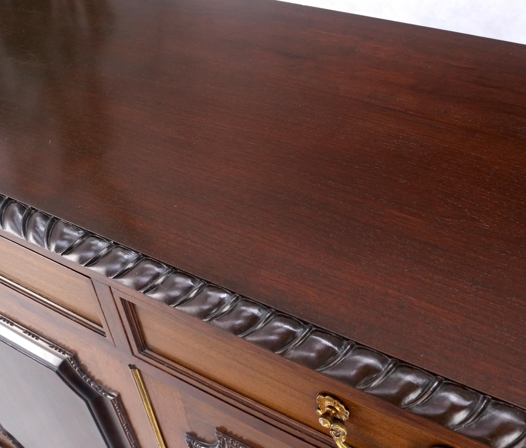 EstablishedLines Antique Mahogany Carved Rope Edge Two Part Cupboard Cabinet Server Vitrine MINT