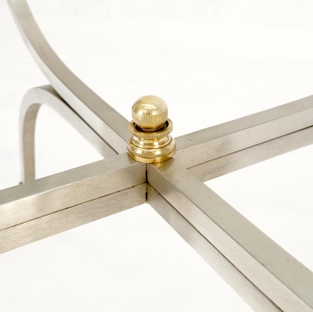 EstablishedLines Chrome Brass Ram Heads Hoof Feet Square Side End Stand Table Made in Italy Mint!