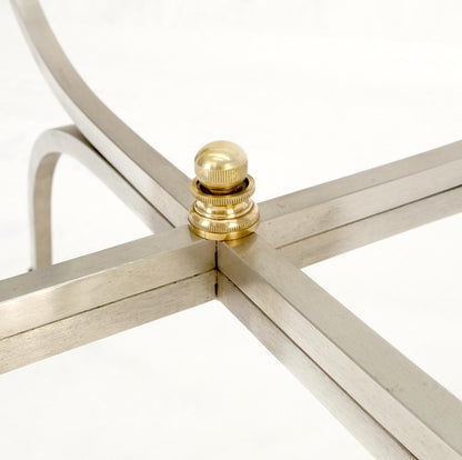 EstablishedLines Chrome Brass Ram Heads Hoof Feet Square Side End Stand Table Made in Italy Mint!