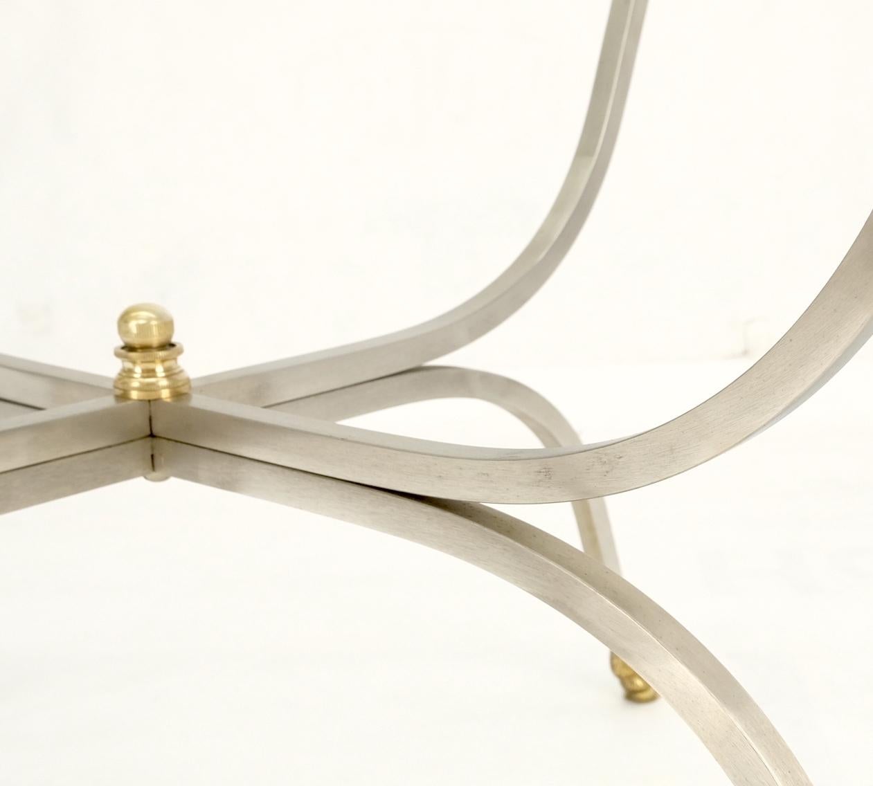 EstablishedLines Chrome Brass Ram Heads Hoof Feet Square Side End Stand Table Made in Italy Mint!