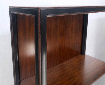 EstablishedLines Pair 7.5' Tall Custom Mahogany Etageres Adjustable Shelves Dresser Drawers MINT!