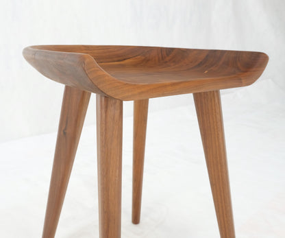 EstablishedLines Solid Carved Seat Oiled Walnut Chair on Dowel Legs Mint!