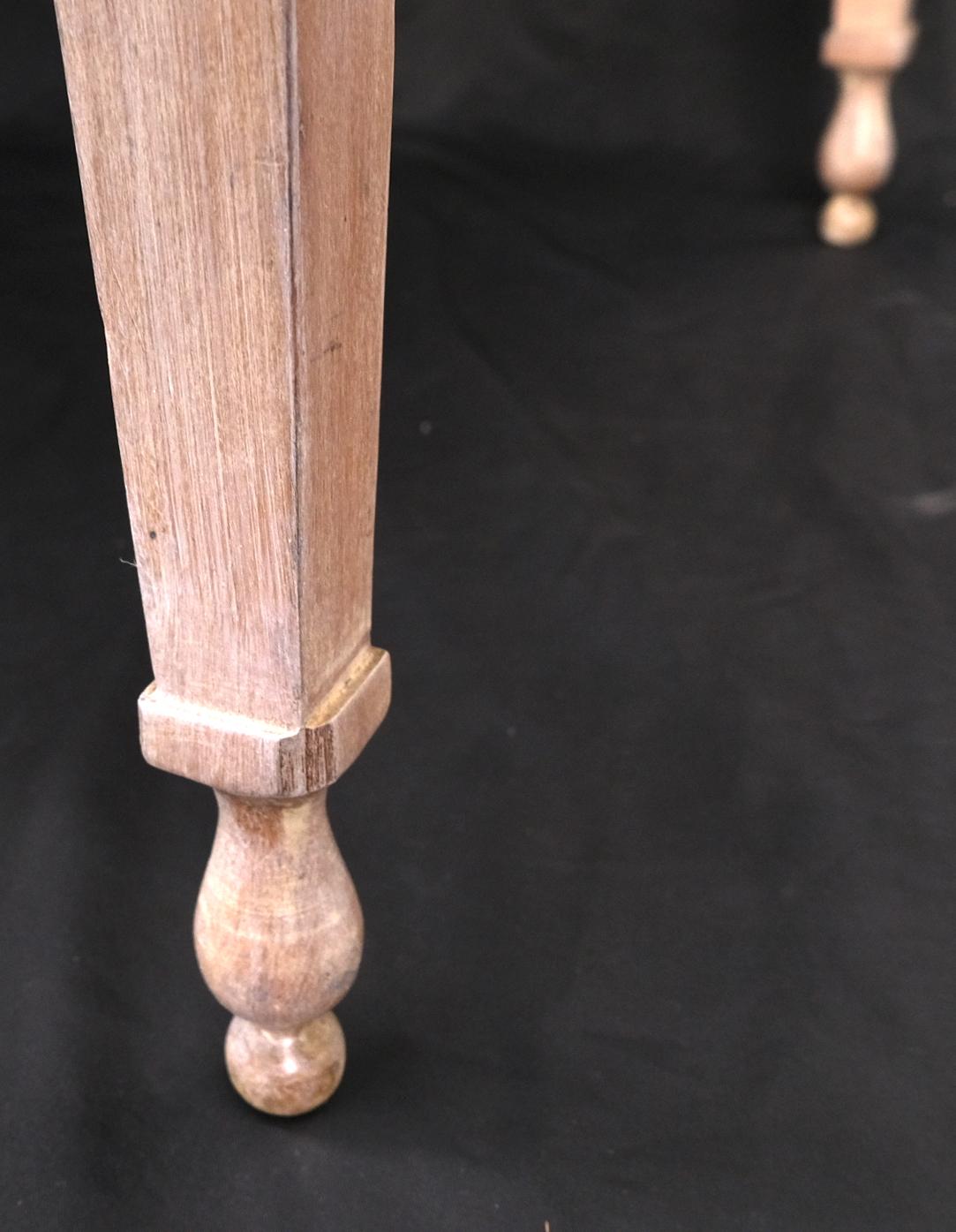 EstablishedLines Baker Bleached Walnut Lucite & Brass Pulls 4 Drawer Low Profile Desk Console
