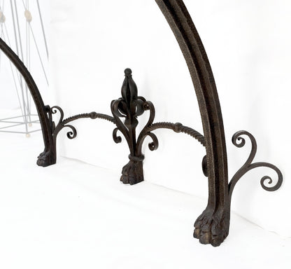 EstablishedLines Large Heavy Wall Wrought Iron Base Marble Top Console Hall Entry Table MINT!