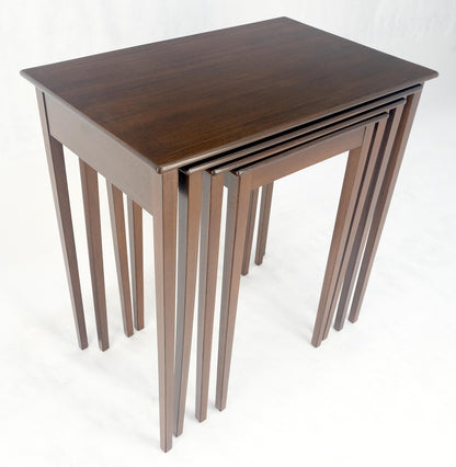 EstablishedLines Set of 4 Elegant Tapered Legs Mahogany Federal Nesting Side End Tables MINT