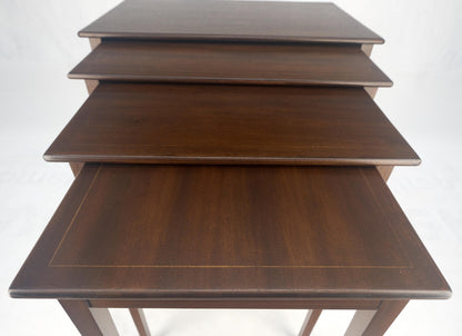 EstablishedLines Set of 4 Elegant Tapered Legs Mahogany Federal Nesting Side End Tables MINT