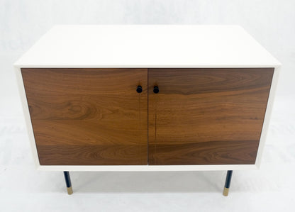 EstablishedLines Bookmached Walnut Double Doors White Lacquer Compact 28" Tall Credenza MINT