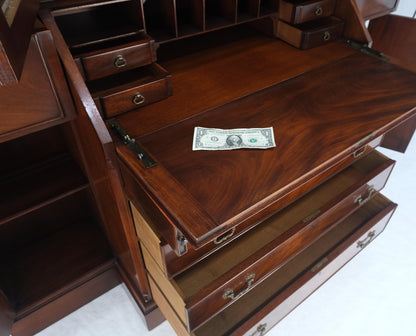 EstablishedLines Crotch Mahogany Individual Glass Pains Door Drop Front Secretary Breakfront MINT