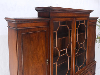 EstablishedLines Crotch Mahogany Individual Glass Pains Door Drop Front Secretary Breakfront MINT
