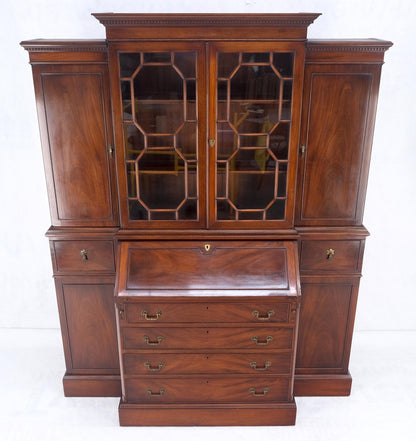 EstablishedLines Crotch Mahogany Individual Glass Pains Door Drop Front Secretary Breakfront MINT