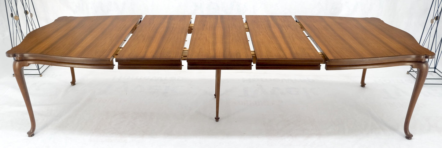 Large c1940s 3x18" Extensions Boards Scroll Shape Top Walnut Dining Table MINT!