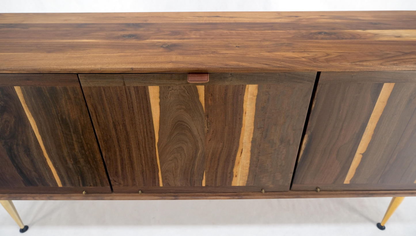 EstablishedLines Solid Walnut 3 Drop Front Doors Compartments Compact Dovetail Joints Credenza